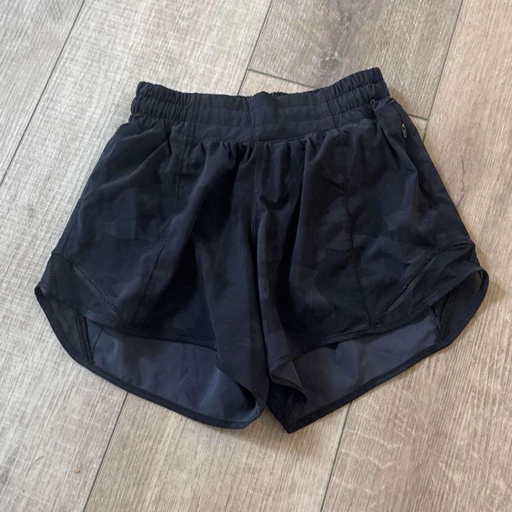 lululemon athletica Black Camo Women's Athletic Running Shorts